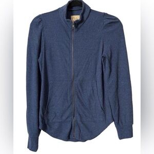 Chaser Puff Sleeve Ribbed Zip Up